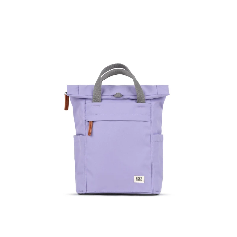 ROKA Finchley Eine kleine, lavendelfarbene Tasche aus recyceltem Canvas