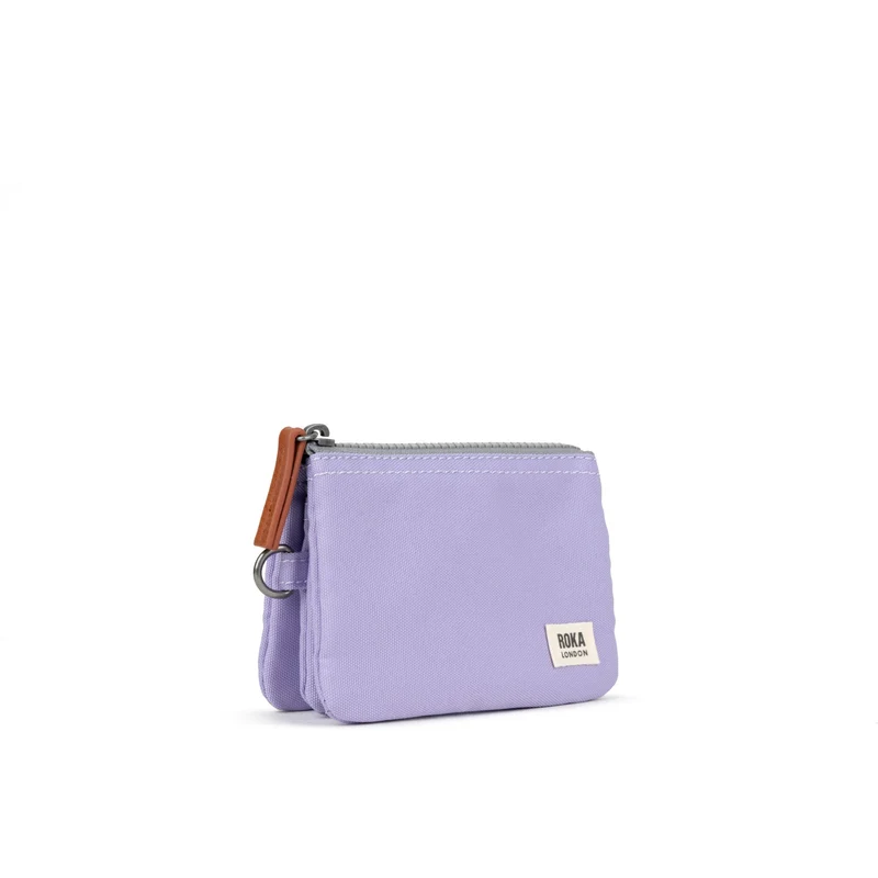 ROKA Carnaby Kleine Handtasche aus recyceltem Canvas, Lavendelfarben