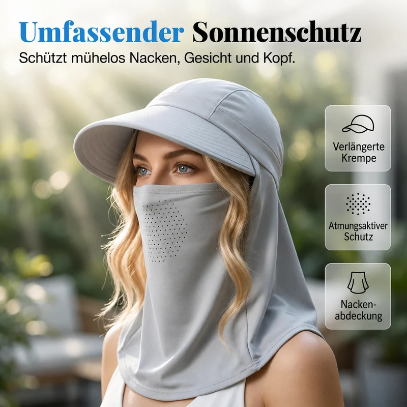 Solvessa | Atmungsaktiver Sonnenschutz-Hut mit Gesichtsschutz