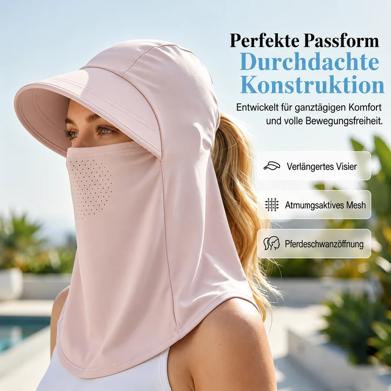 Solvessa | Atmungsaktiver Sonnenschutz-Hut mit Gesichtsschutz