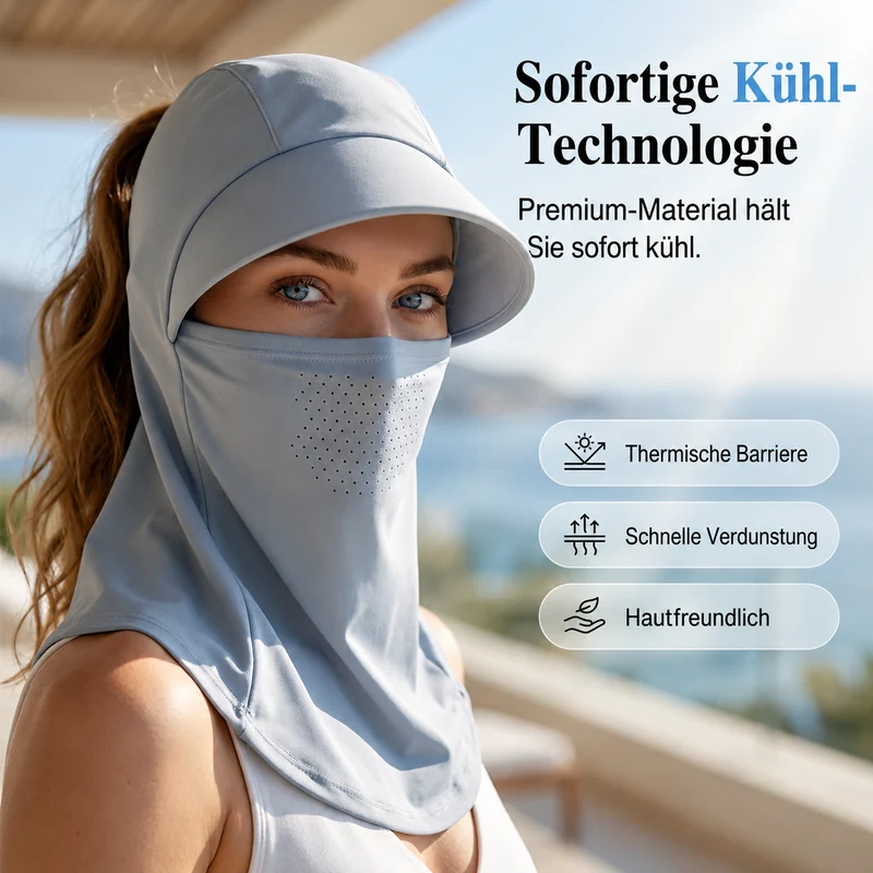 Solvessa | Atmungsaktiver Sonnenschutz-Hut mit Gesichtsschutz