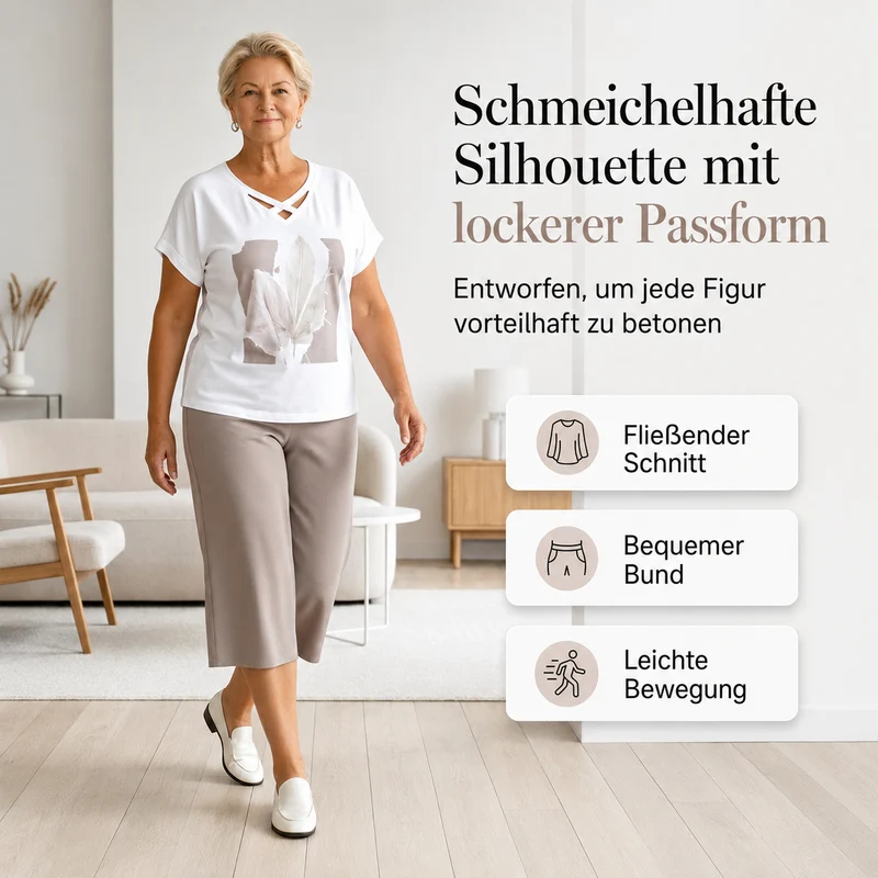 Lorevina | Stilvolles Set mit V-Ausschnitt-Top und Caprihose