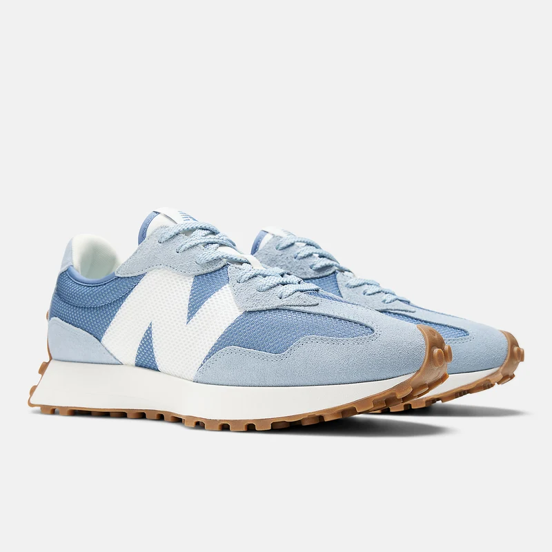 New Balance Unisex 327 Fashion Sneakers - Helles Arktisgrau / Quecksilberblau