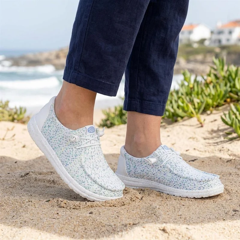 HeyDude Wendy Stretch Speckle Shoes - GARD43507 / 329 360 - White Multi
