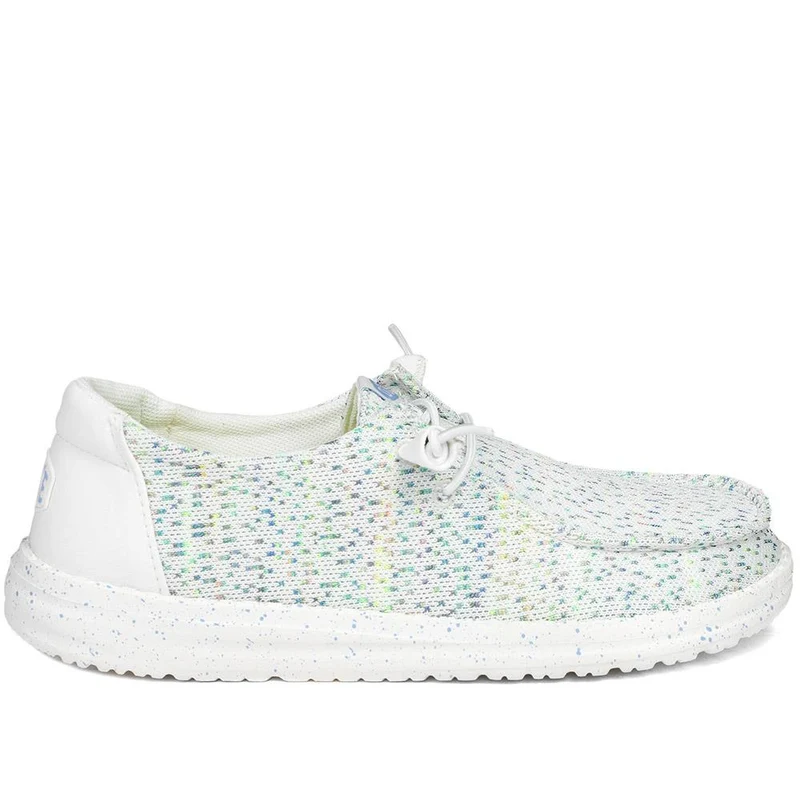 HeyDude Wendy Stretch Speckle Shoes - GARD43507 / 329 360 - White Multi