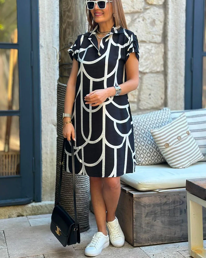 Ailech | Stilvolles Kurzarmkleid für Alltag und Urlaub