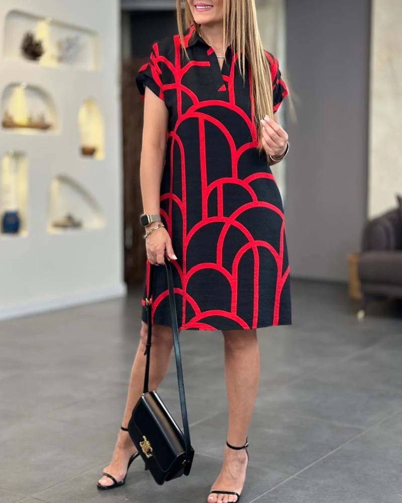 Ailech | Stilvolles Kurzarmkleid für Alltag und Urlaub