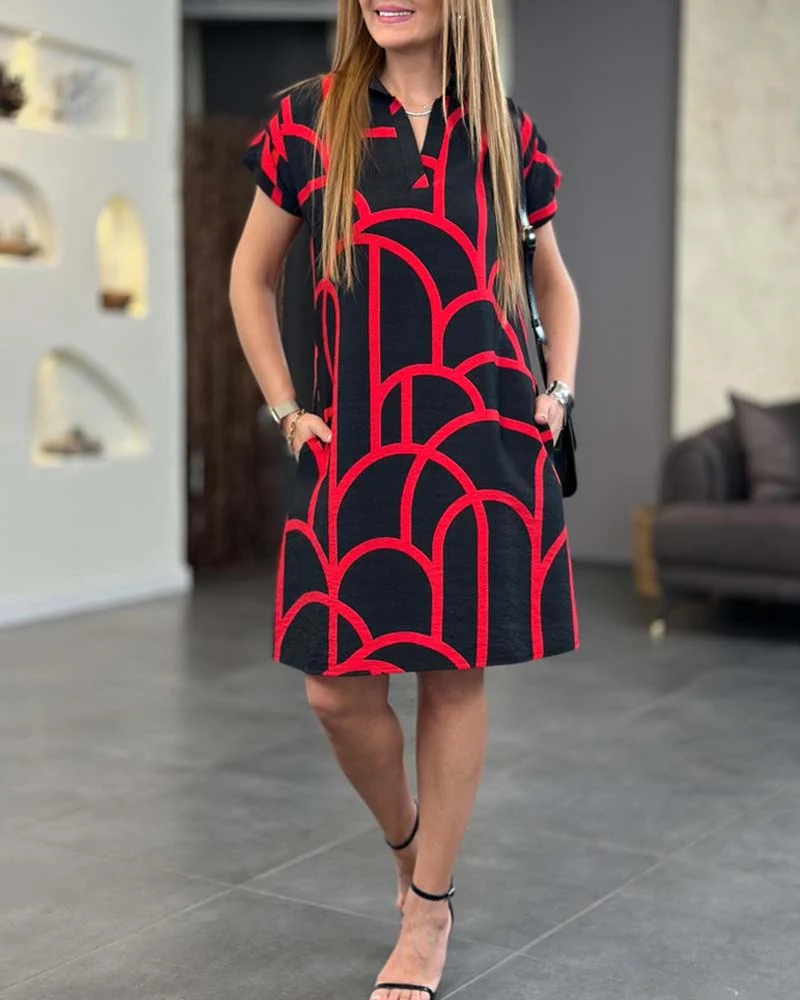 Ailech | Stilvolles Kurzarmkleid für Alltag und Urlaub
