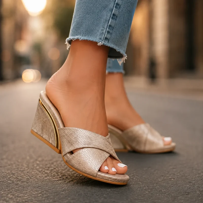 Mondella | Schicke Damen-Sandalen mit Reptil-Print