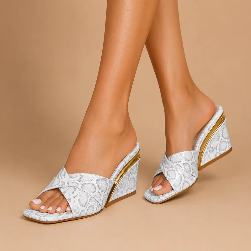 Mondella | Schicke Damen-Sandalen mit Reptil-Print