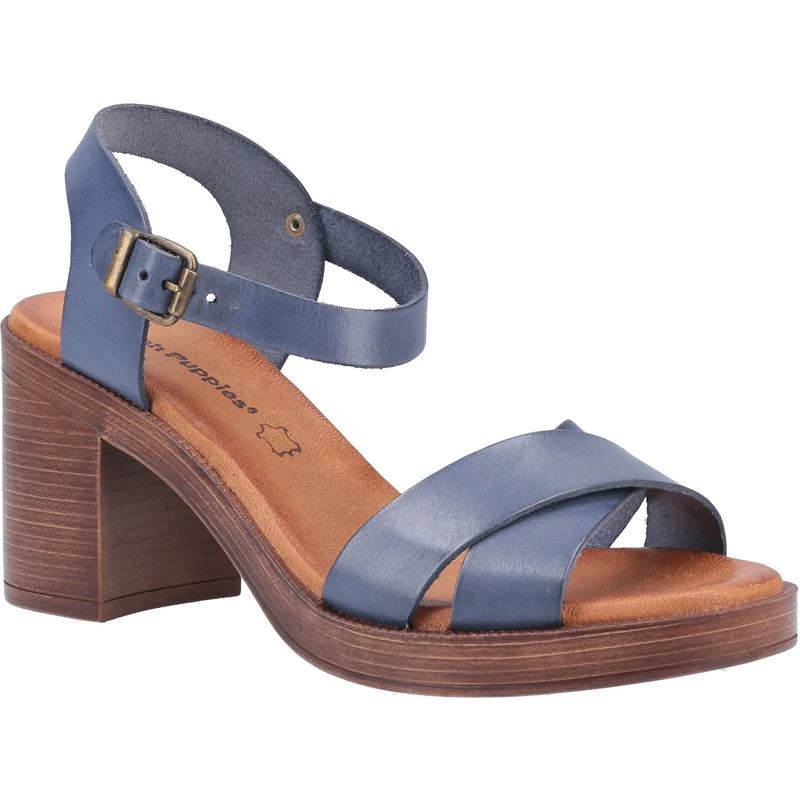 Hush Puppies Damen-Sandale „Georgia“ aus Leder – Blau