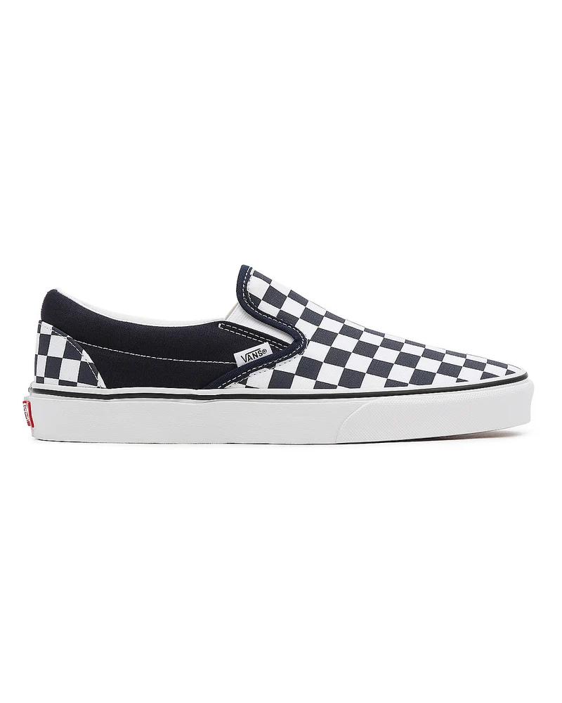 VANS Klassische Unisex-Slip-On-Schachbrett-Sneaker – Marineblau/Weiß