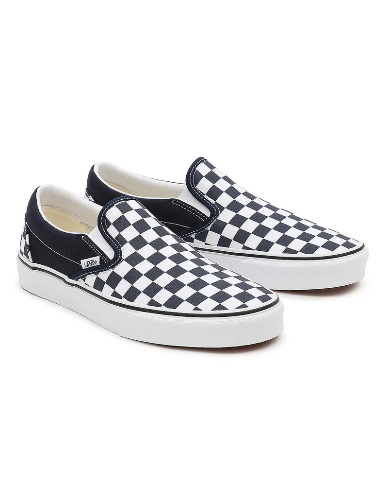 VANS Klassische Unisex-Slip-On-Schachbrett-Sneaker – Marineblau/Weiß