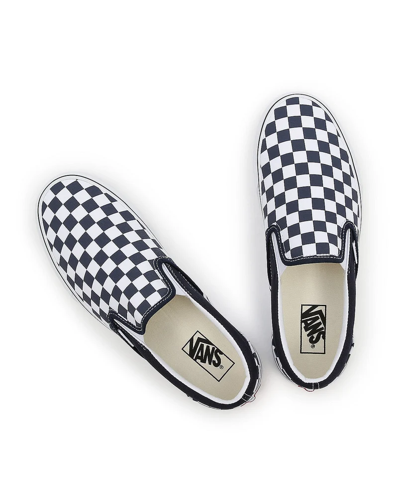 VANS Klassische Unisex-Slip-On-Schachbrett-Sneaker – Marineblau/Weiß