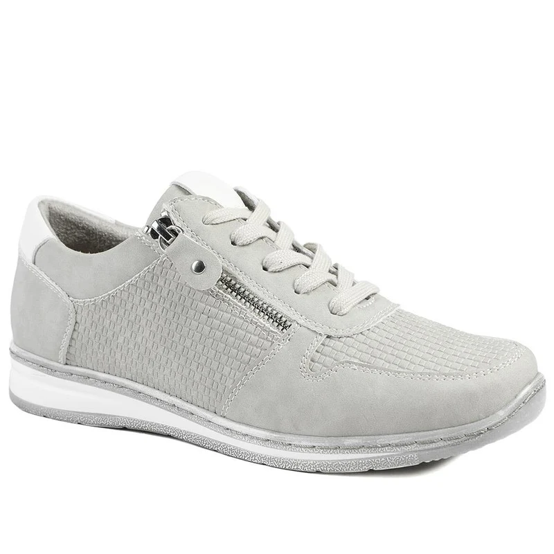 Wide Fit Casual Zip & Lace Trainers - WBINS43088 / 329 285