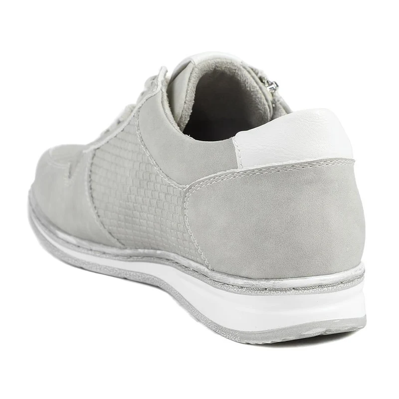 Wide Fit Casual Zip & Lace Trainers - WBINS43088 / 329 285 - Grey