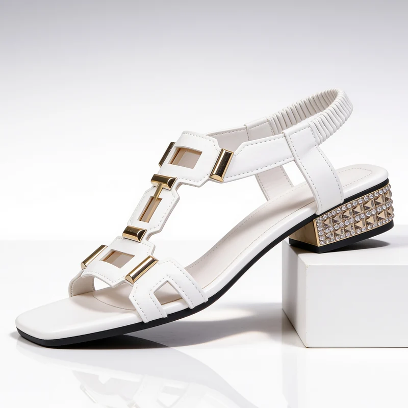 Oddess | Sandalen mit funkelndem Kristallabsatz