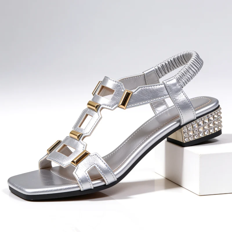 Oddess | Sandalen mit funkelndem Kristallabsatz