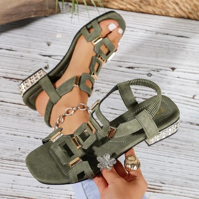 Oddess | Sandalen mit funkelndem Kristallabsatz