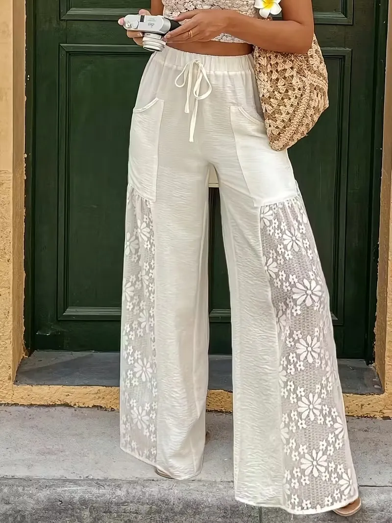 Immie | Bequeme Freizeithose mit Kordelbund und Spitze