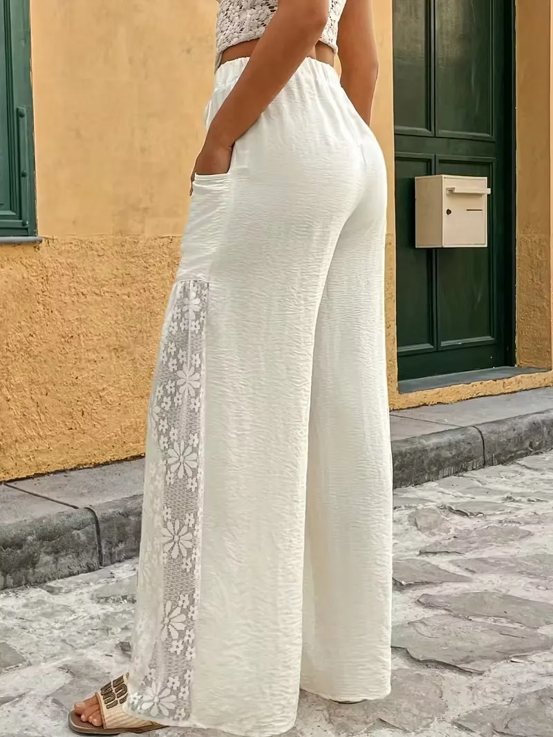 Immie | Bequeme Freizeithose mit Kordelbund und Spitze