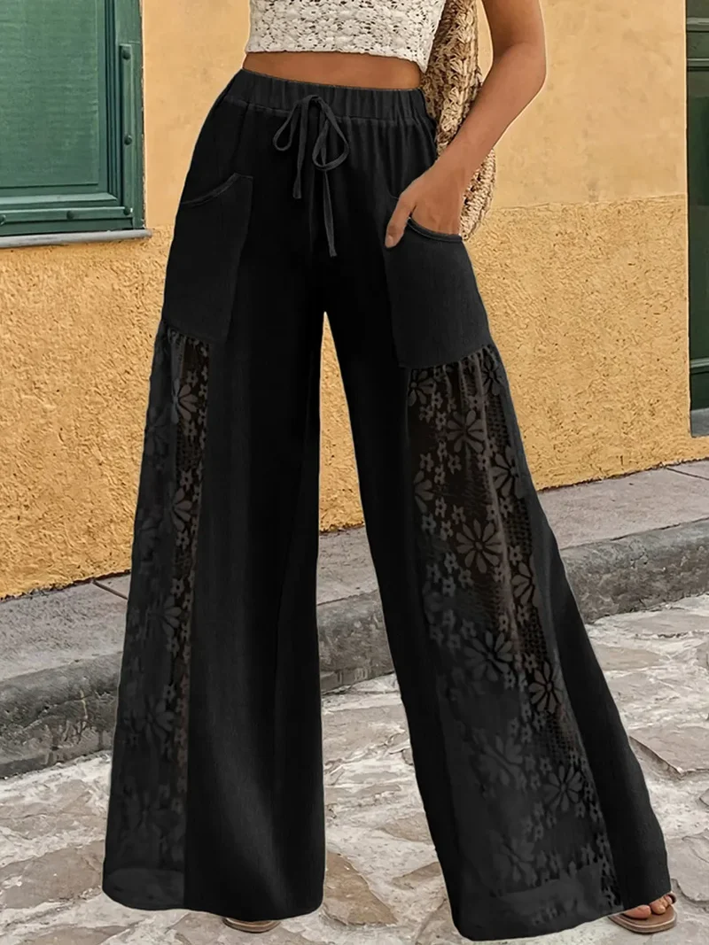 Immie | Bequeme Freizeithose mit Kordelbund und Spitze