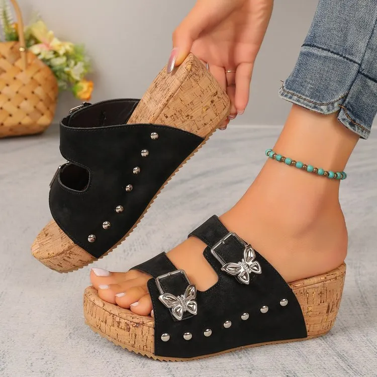 Heizel | Orthopädische Keilsandalen mit Schmetterlingsschnallen