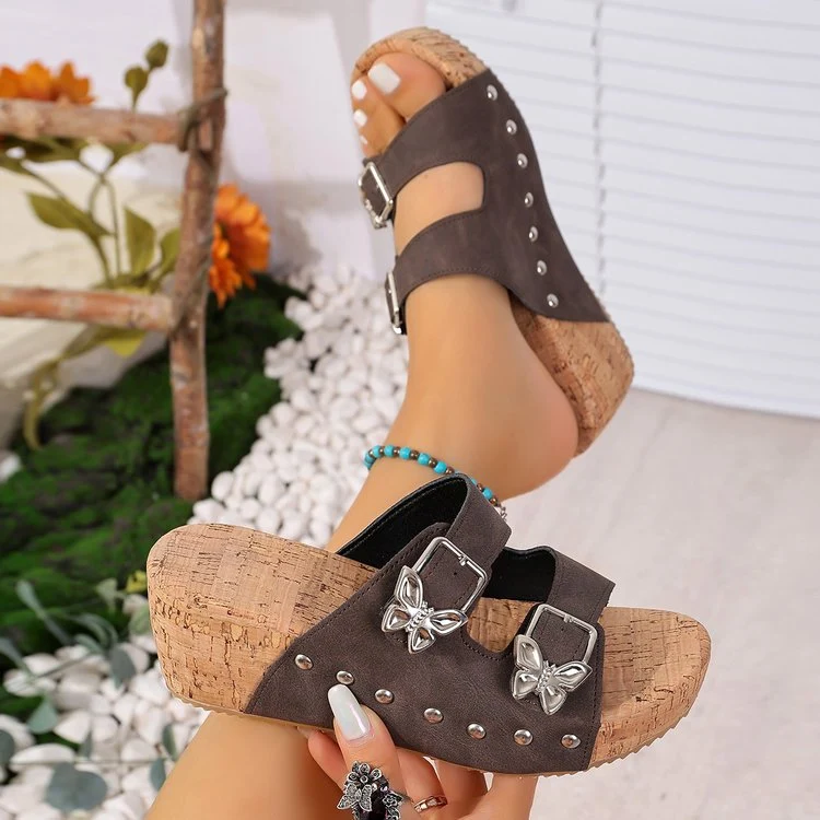 Heizel | Orthopädische Keilsandalen mit Schmetterlingsschnallen