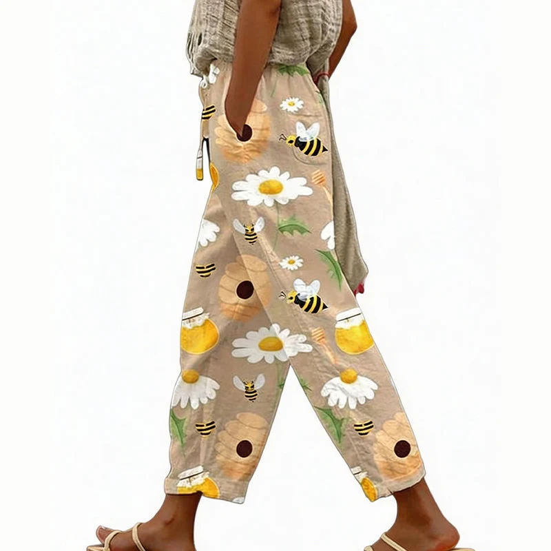 Vianee | Atmungsaktive Freizeit-Hose mit Blumenmotiv