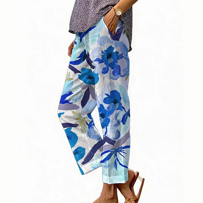 Vianee | Atmungsaktive Freizeit-Hose mit Blumenmotiv