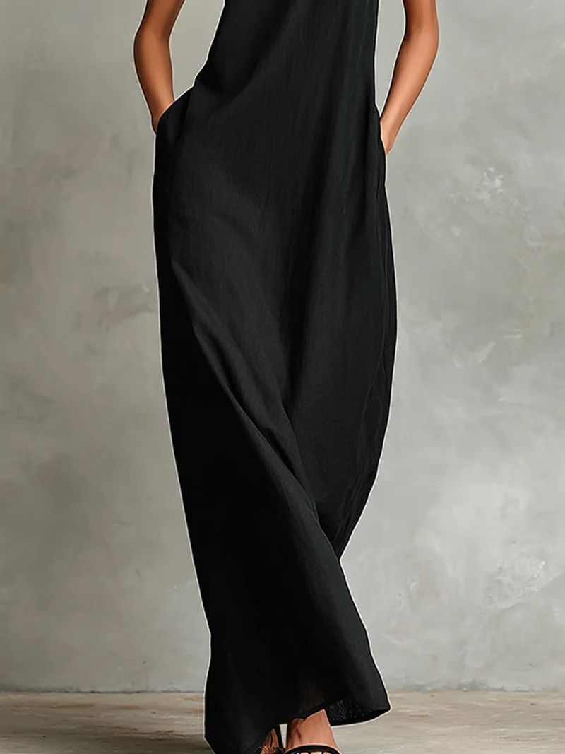 Orieze | Minimalistisches Damenkleid mit hohem Ausschnitt
