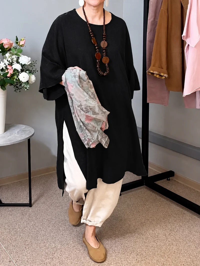 Femira | Elegantes Komfortkleid mit seitlichem Schlitz