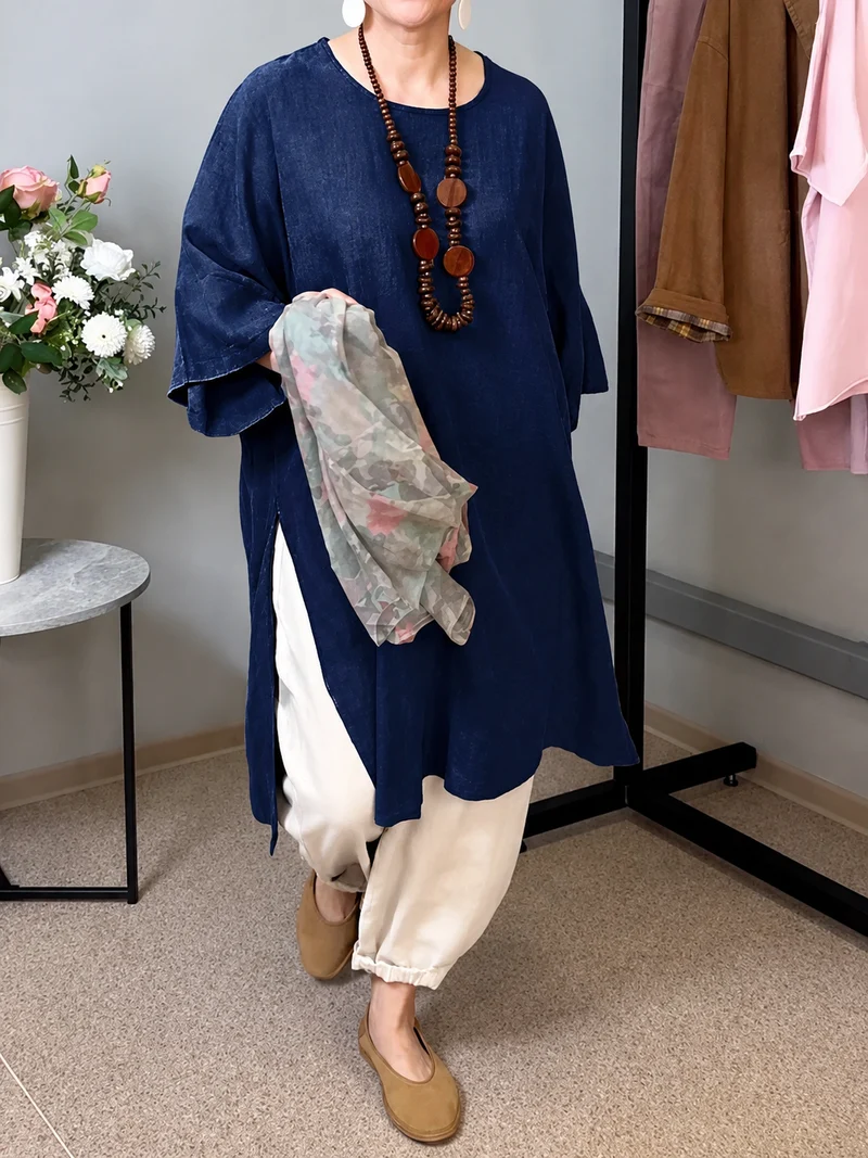 Femira | Elegantes Komfortkleid mit seitlichem Schlitz