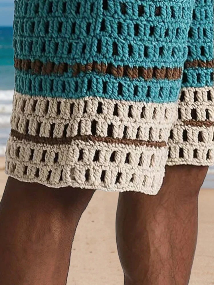 Venard | Gestrickte Resort-Shorts mit Flechtdetail