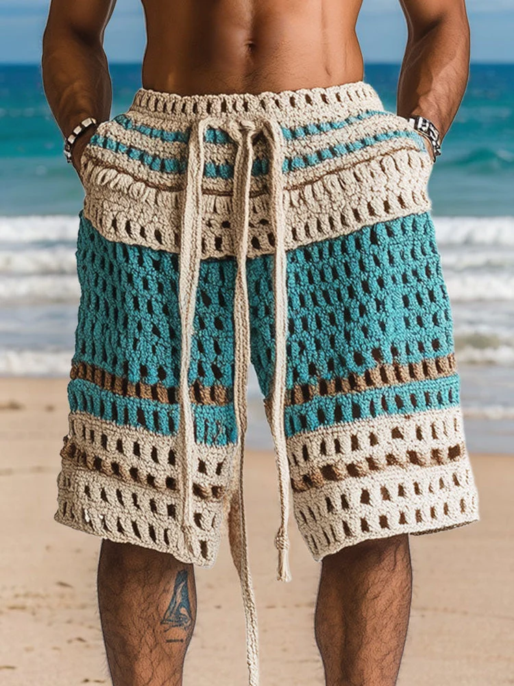 Venard | Gestrickte Resort-Shorts mit Flechtdetail