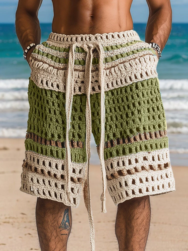 Venard | Gestrickte Resort-Shorts mit Flechtdetail