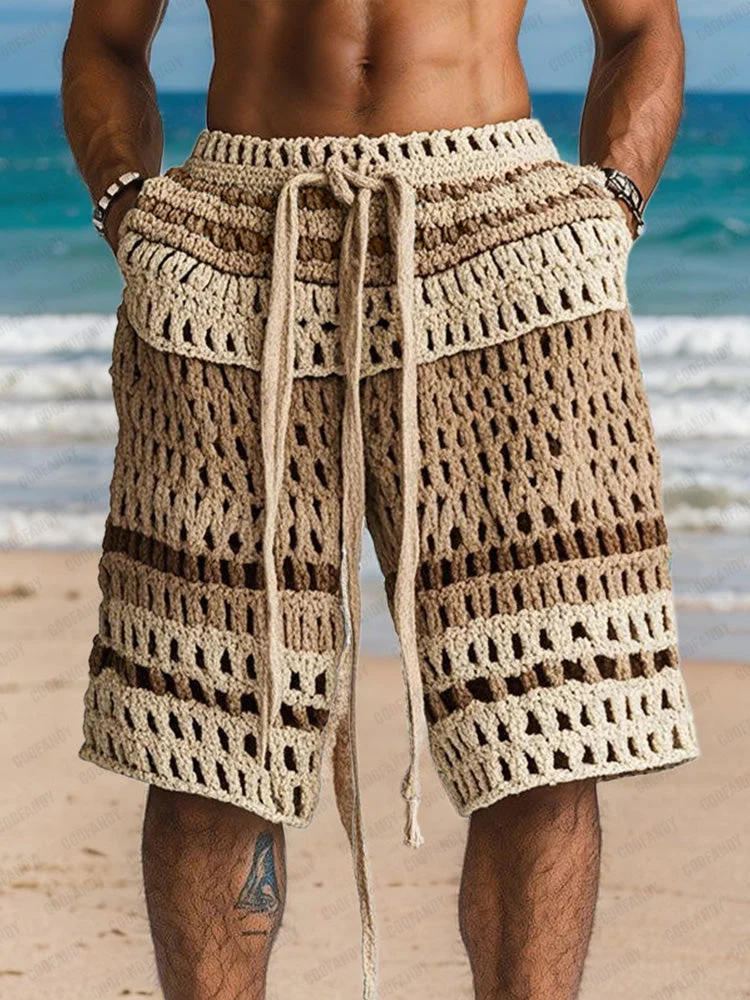 Venard | Gestrickte Resort-Shorts mit Flechtdetail