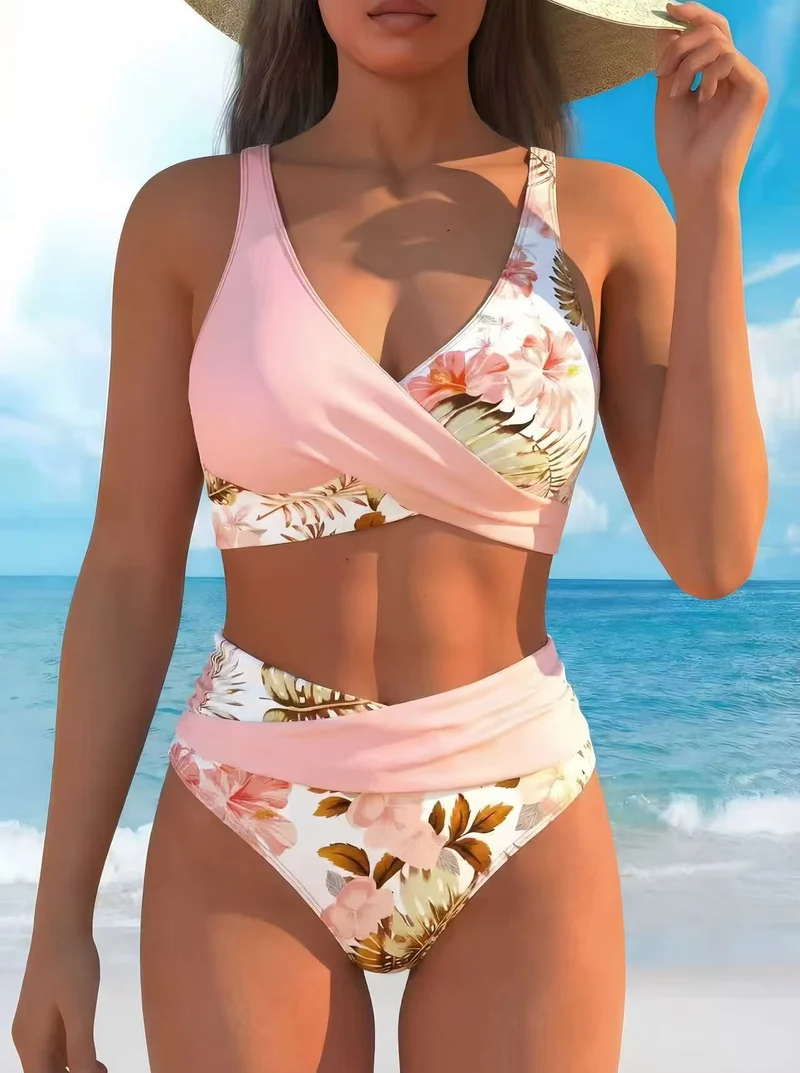 Barisol | Blumen-Bikini-Set mit stützendem Wickeloberteil
