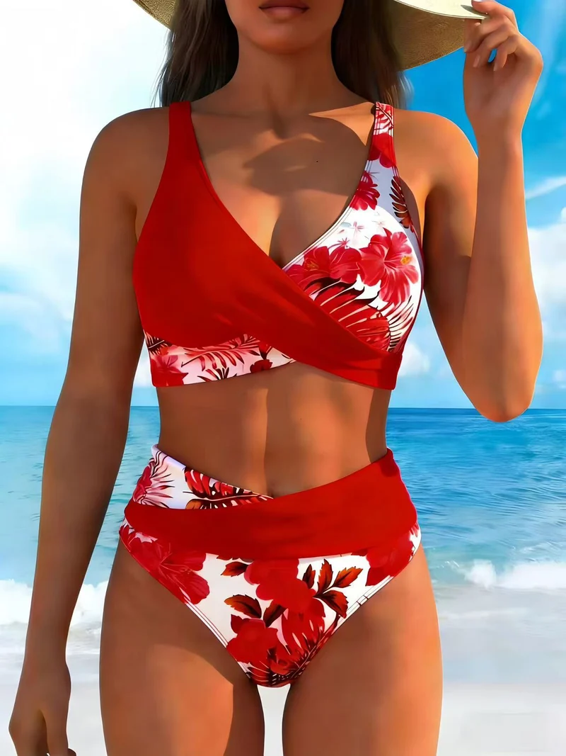 Barisol | Blumen-Bikini-Set mit stützendem Wickeloberteil