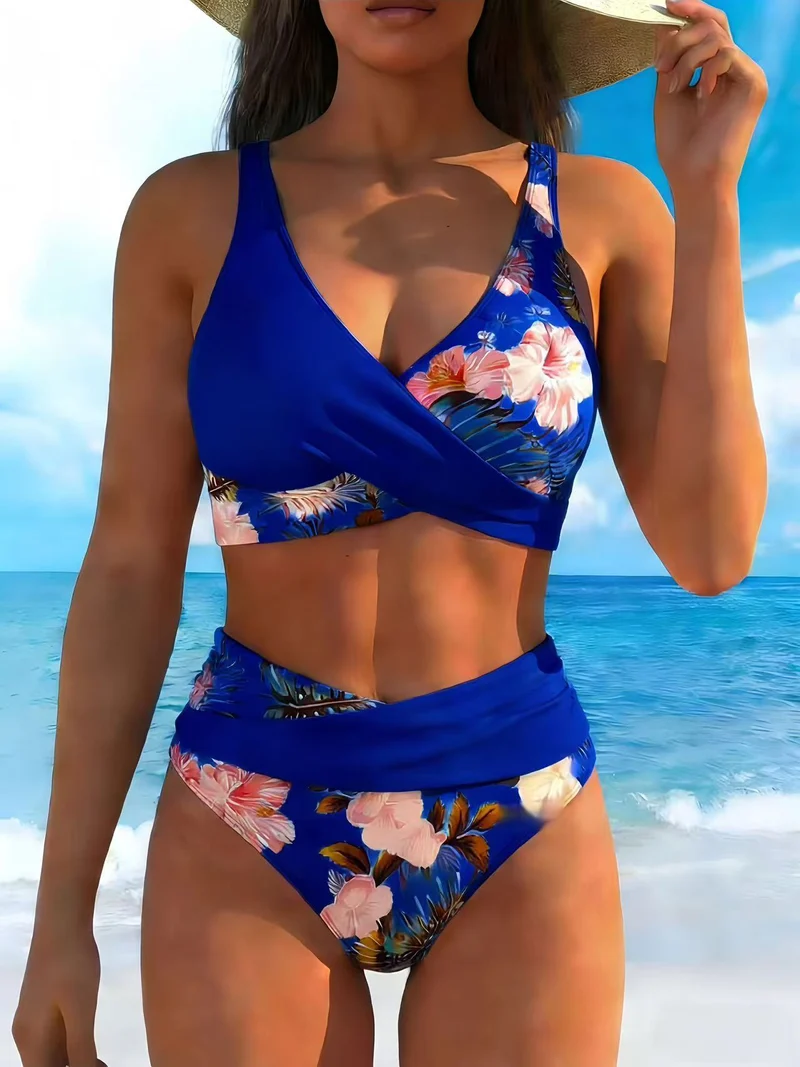Barisol | Blumen-Bikini-Set mit stützendem Wickeloberteil