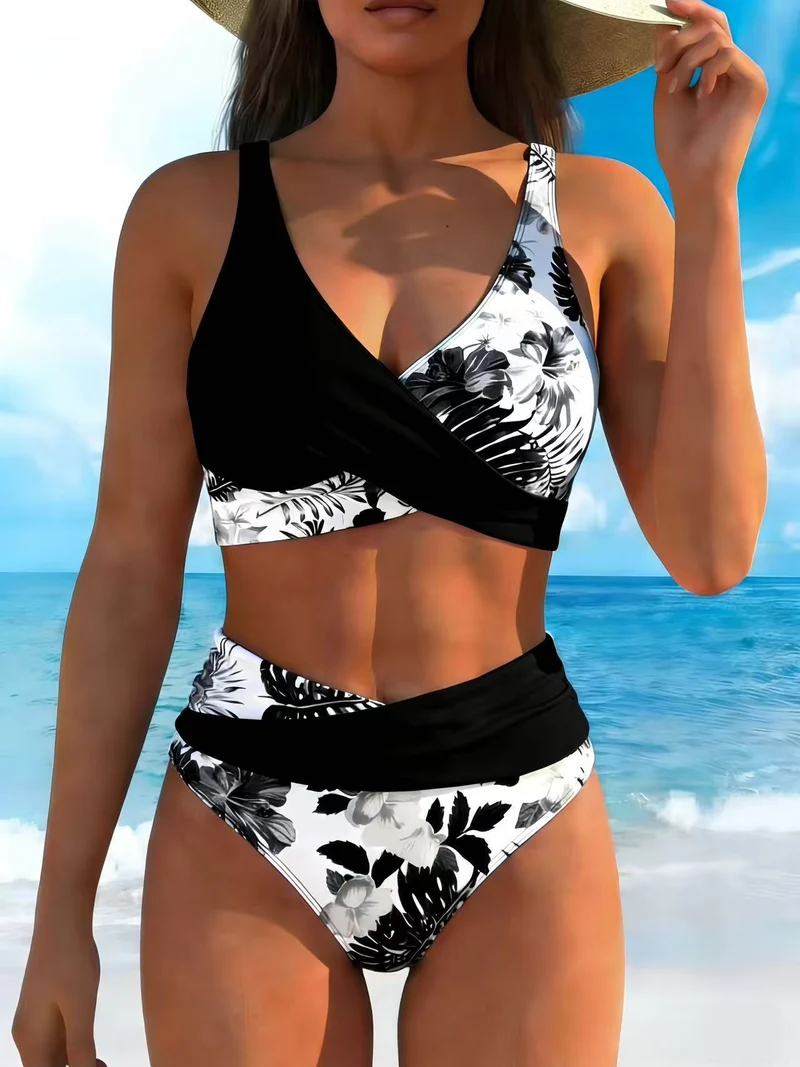 Barisol | Blumen-Bikini-Set mit stützendem Wickeloberteil