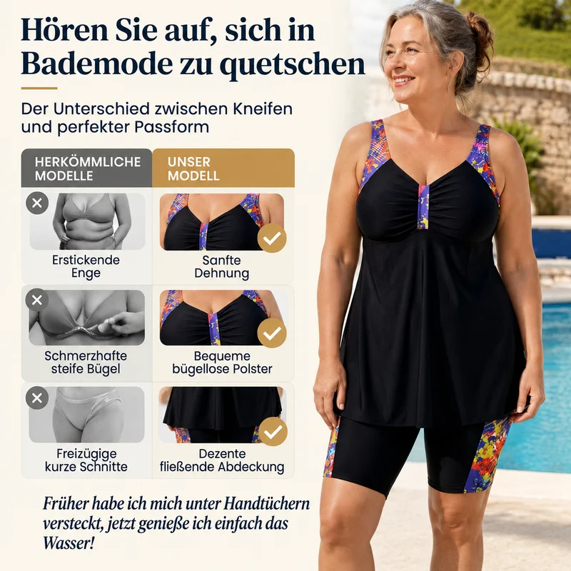 Xeralia | Bauchformender Tankini mit bequemen Shorts