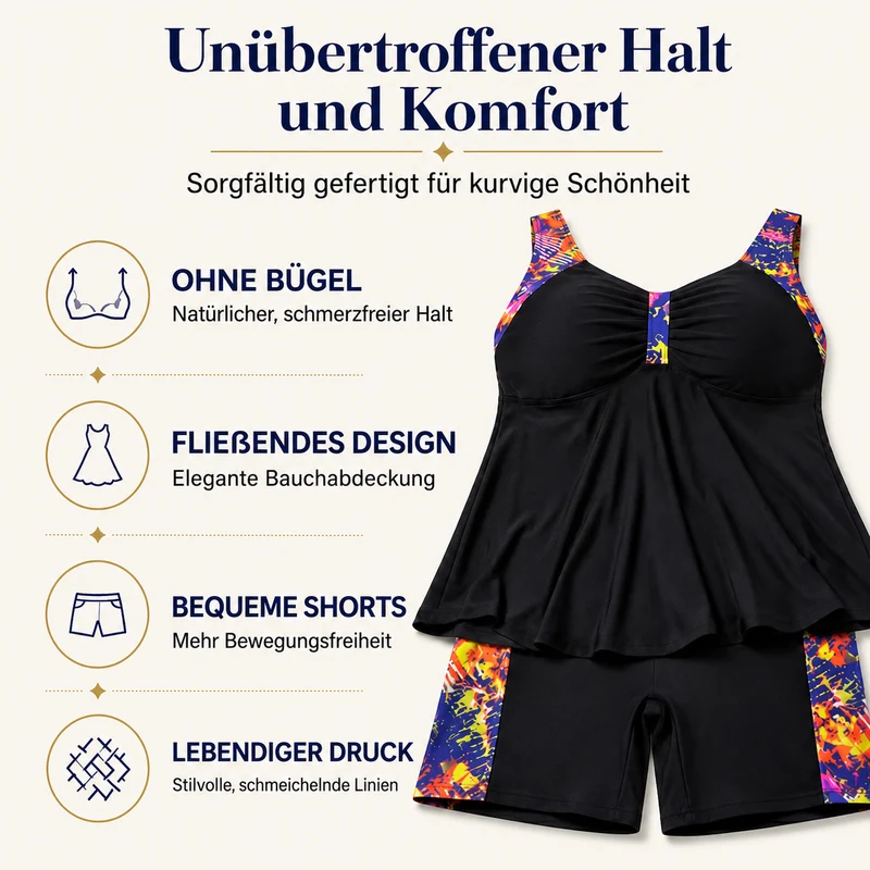 Xeralia | Bauchformender Tankini mit bequemen Shorts