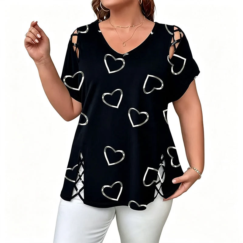 Sorella | Lockeres Herzprint-T-Shirt für den Alltag