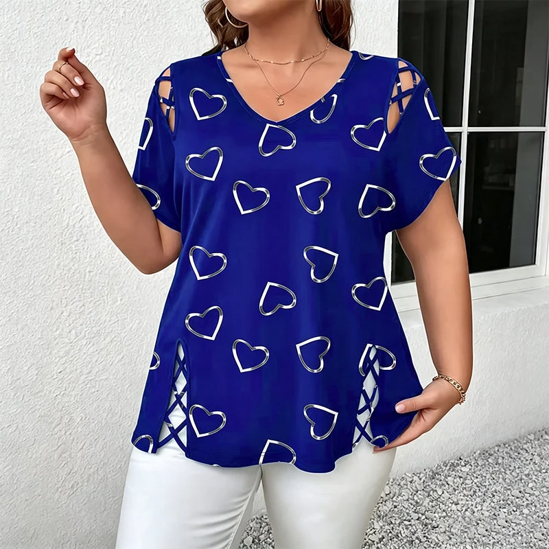 Sorella | Lockeres Herzprint-T-Shirt für den Alltag