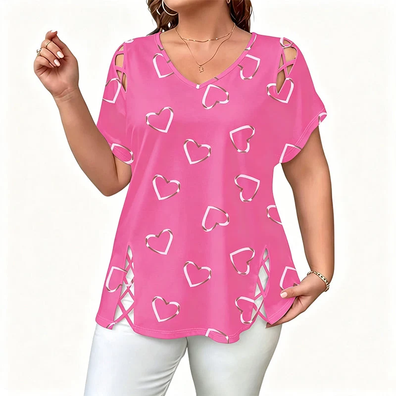 Sorella | Lockeres Herzprint-T-Shirt für den Alltag