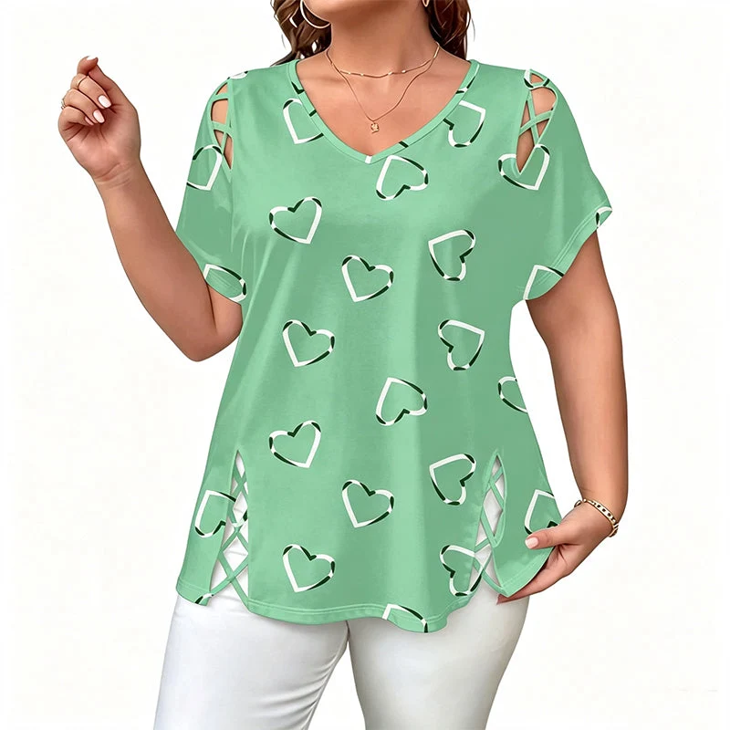 Sorella | Lockeres Herzprint-T-Shirt für den Alltag