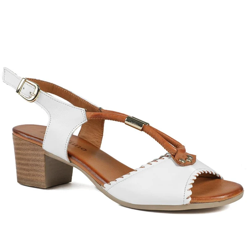 Bellissimo Leather Block Heel Sandals - BELMETIN43007 / 329 141