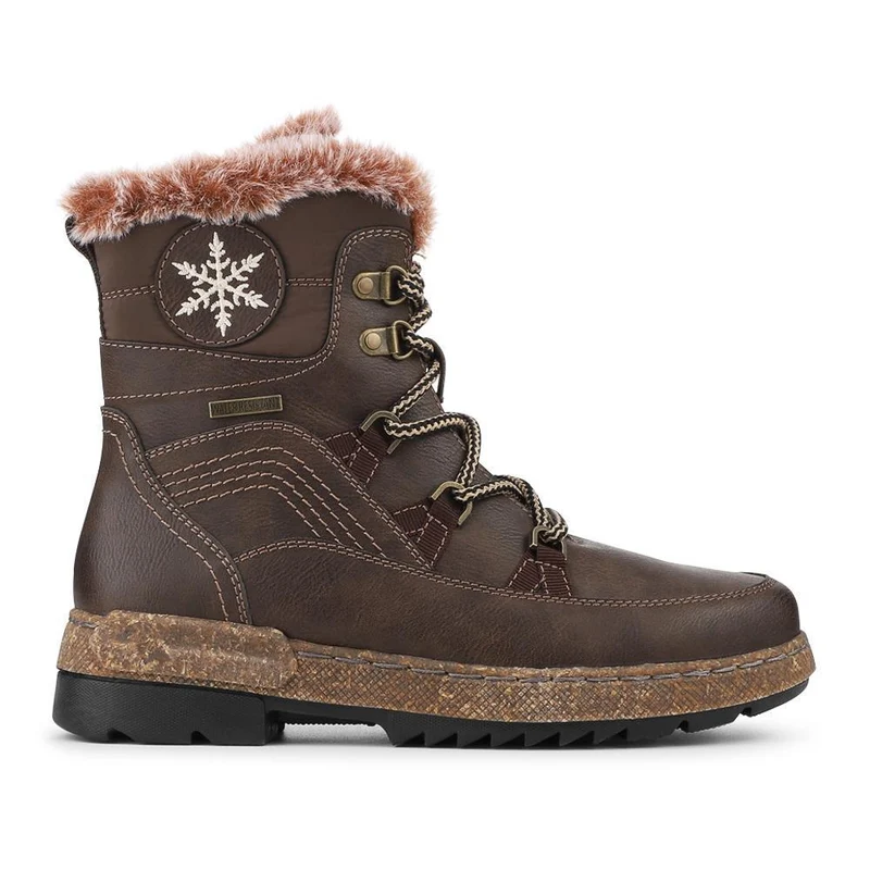 Fur Lined Water Resistant Weather Boots - WOIL42056 / 328 546 - Brown