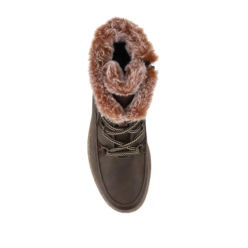 Fur Lined Water Resistant Weather Boots - WOIL42056 / 328 546 - Brown